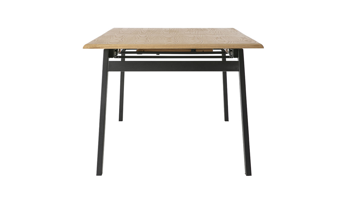 Tavolo da pranzo design allungabile legno e metallo L190-240 MARNY