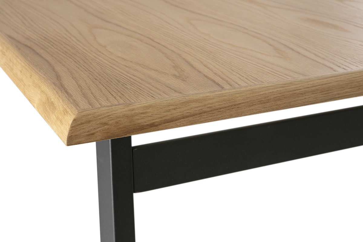 Tavolo da pranzo design allungabile legno e metallo L190-240 MARNY