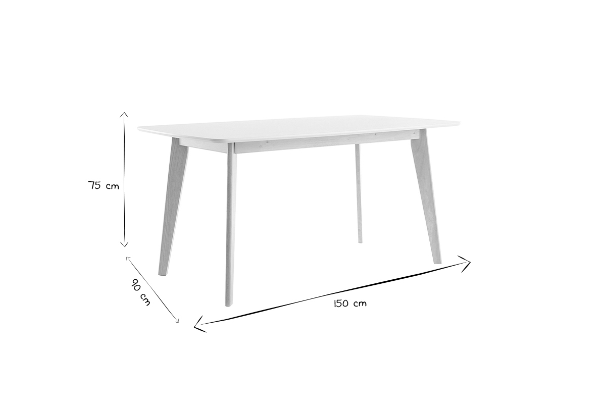 Tavolo da pranzo design bianco 150cm LEENA