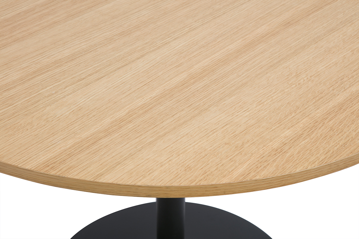 Tavolo da pranzo design bianco e nero rotondo D90 cm CALISTA