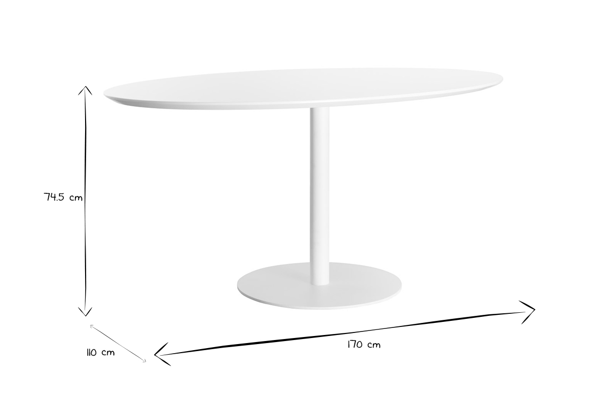 Tavolo da pranzo design bianco L170 HALIA