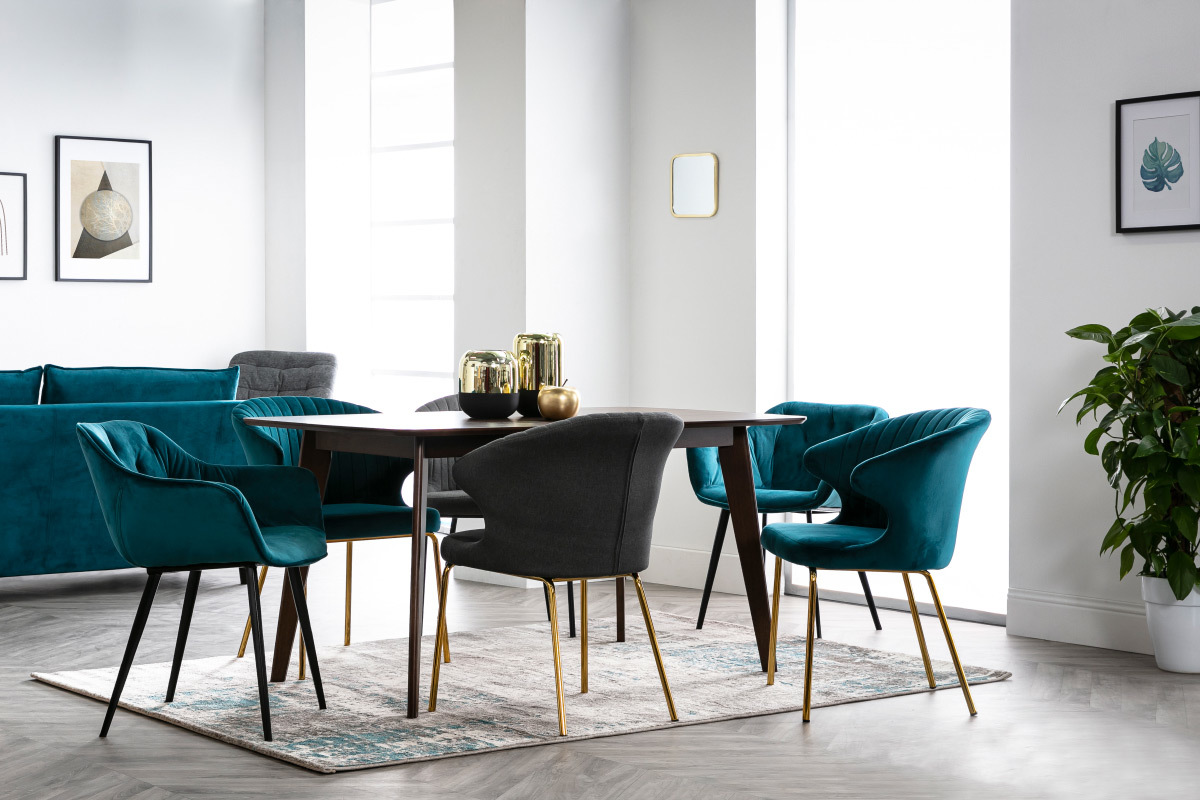 Tavolo da pranzo design color cioccolato L150 LEENA