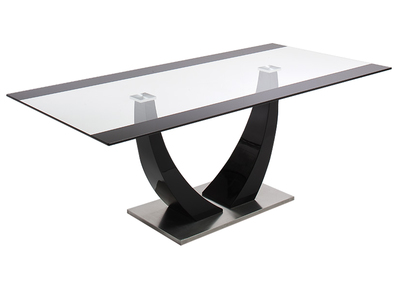 Tavolo da pranzo design in vetro e laccato nero 200 cm PEARL