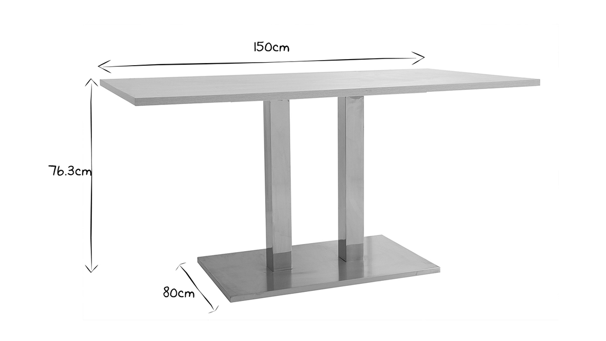 Tavolo da pranzo design legno chiaro L150 FILIA