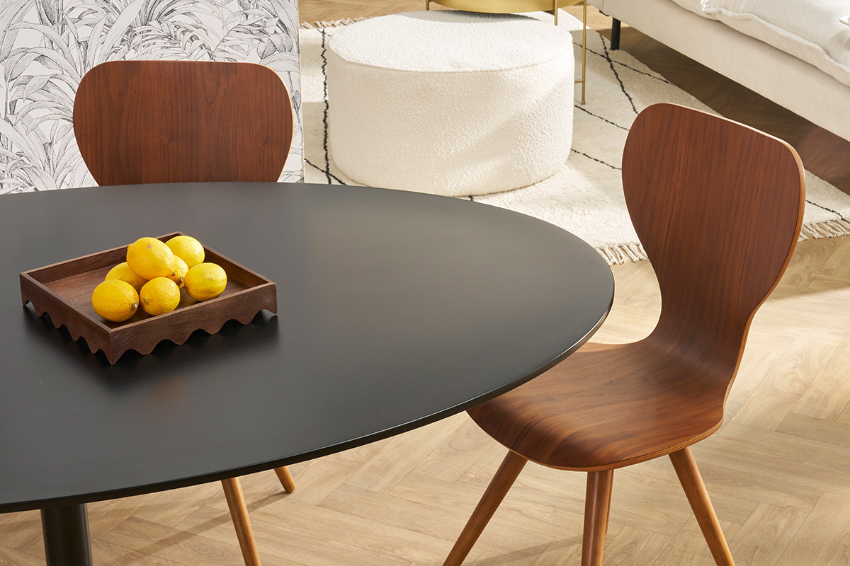 Tavolo da pranzo design nero ovale L170 cm HALIA