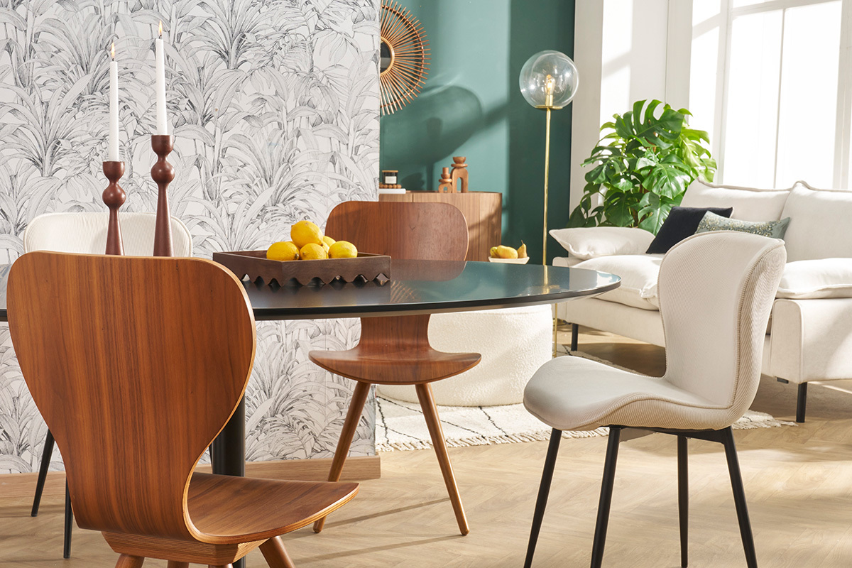 Tavolo da pranzo design nero ovale L170 cm HALIA