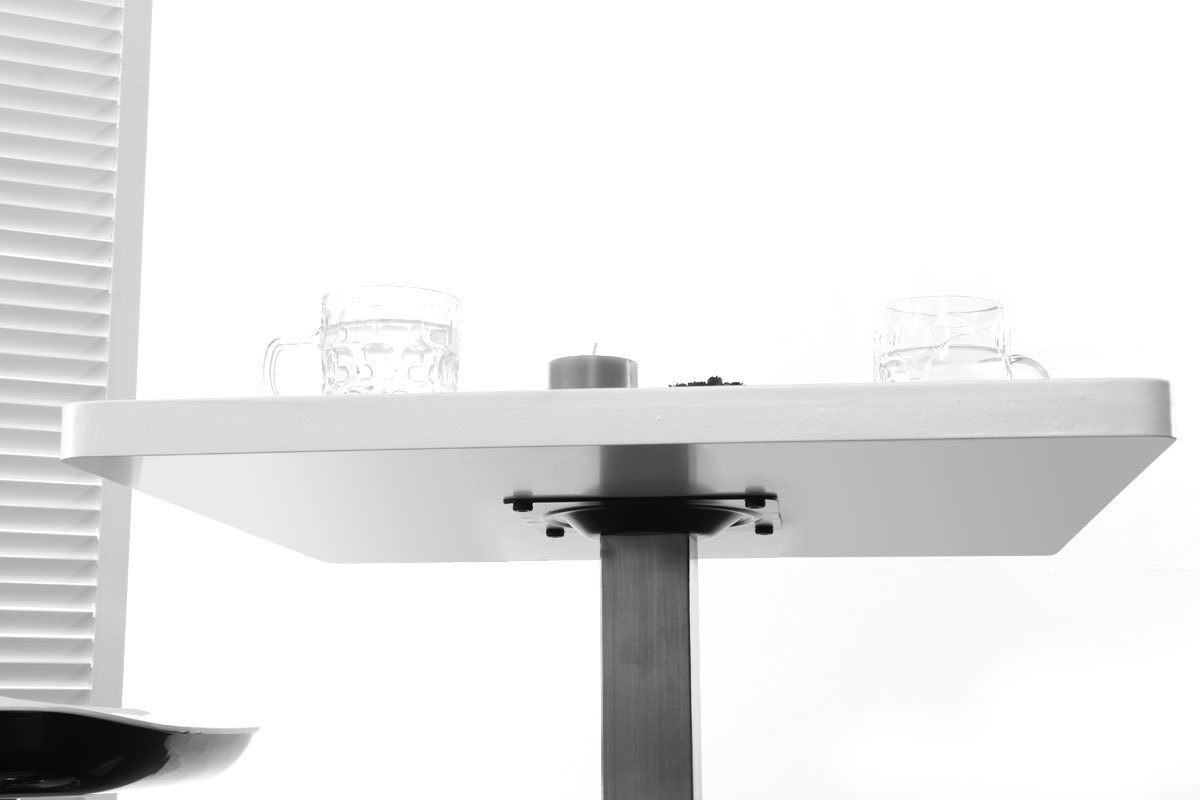 Tavolo da pranzo design quadrato bianco piede centrale L60 JORY