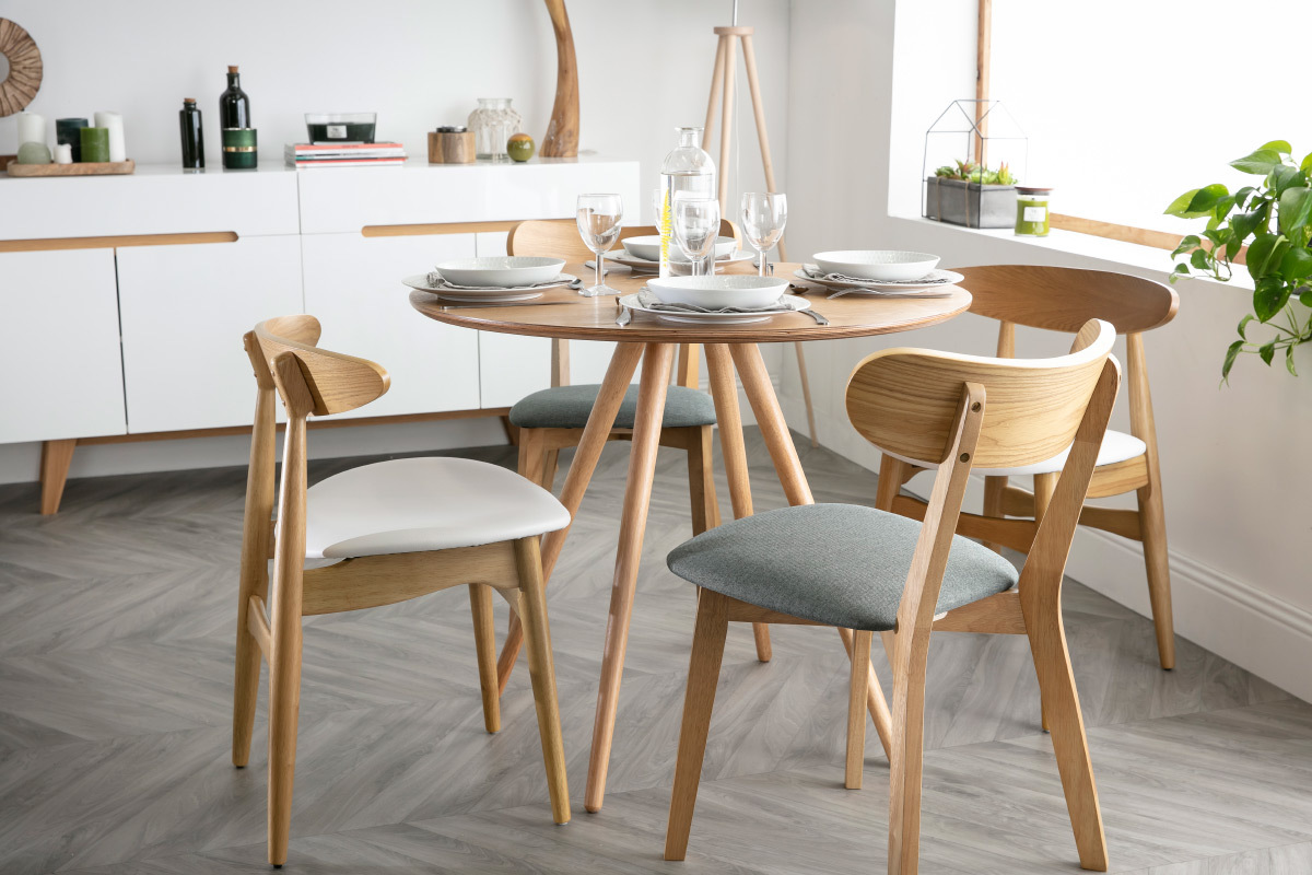 Tavolo da pranzo design rotondo frassino D90 ARTIK
