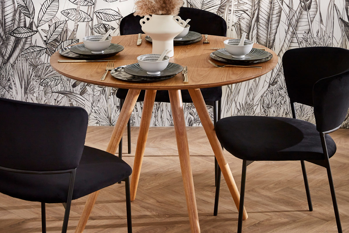 Tavolo da pranzo design rotondo frassino D90 ARTIK