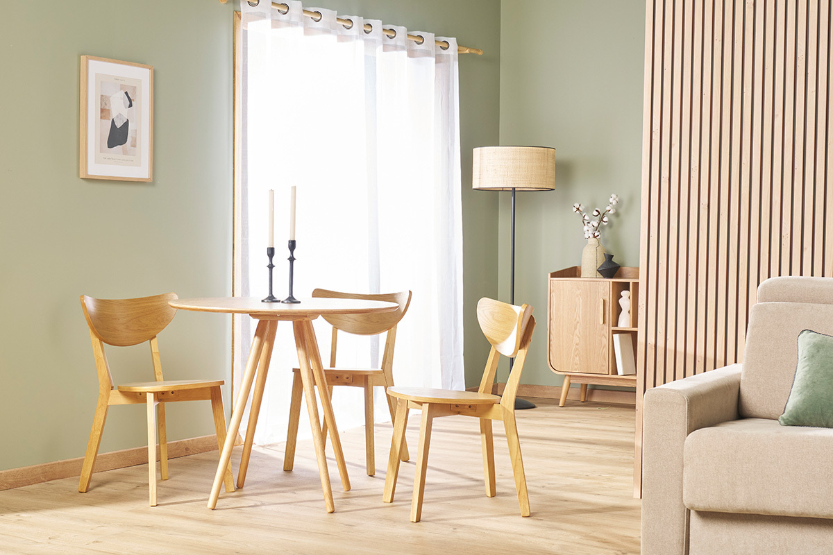 Tavolo da pranzo design rotondo frassino D90 ARTIK