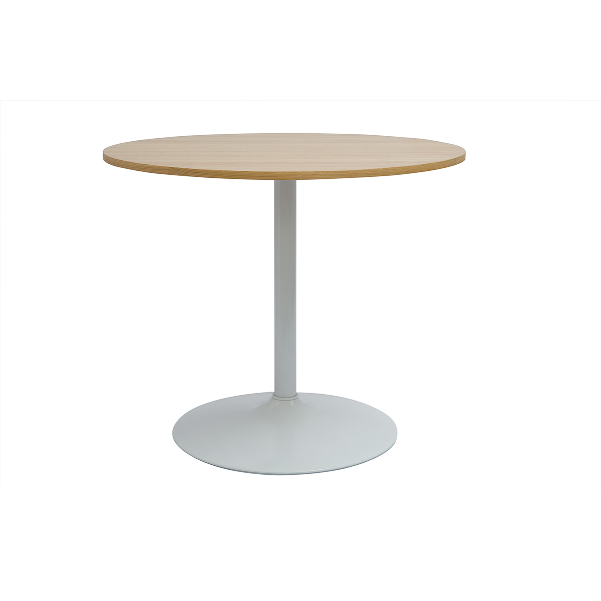 Tavolo da pranzo design rotondo in finitura quercia e bianco D90 cm CALISTA
