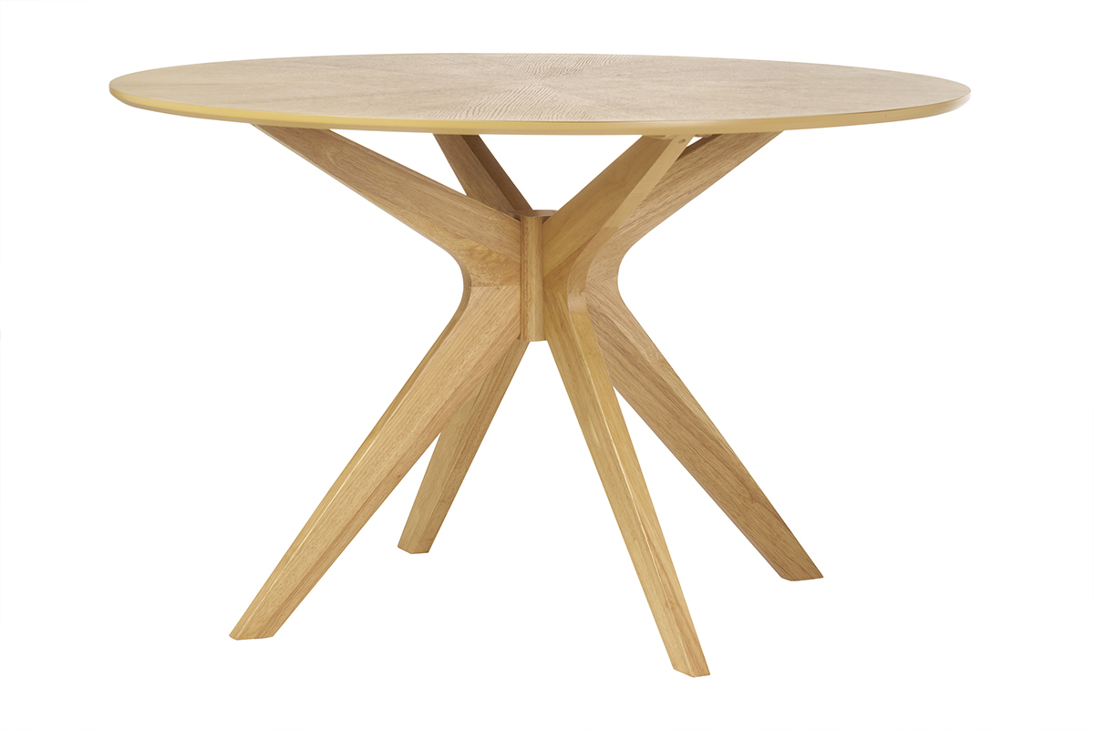 Tavolo da pranzo design rotondo rovere D120 cm DIELLI