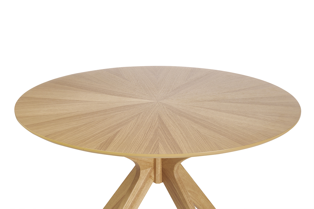 Tavolo da pranzo design rotondo rovere D120 cm DIELLI