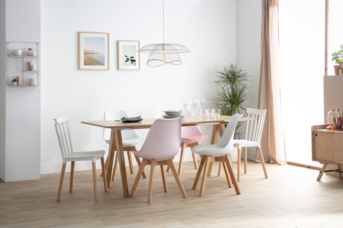 Tavolo da pranzo design scandinavo quercia L180 DANA