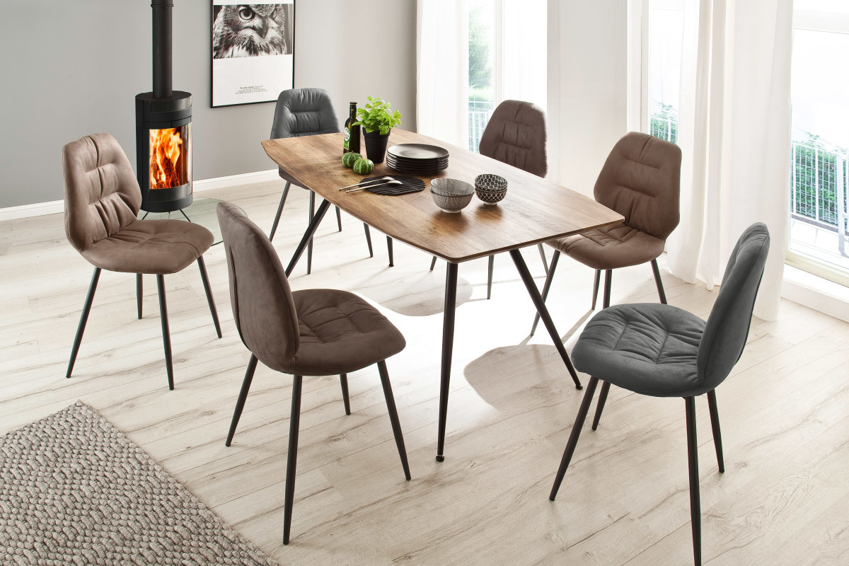 Tavolo da pranzo di design in rovere e metallo PRESTO