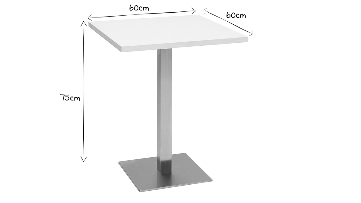 Tavolo da pranzo di design quadrato bianco JORY