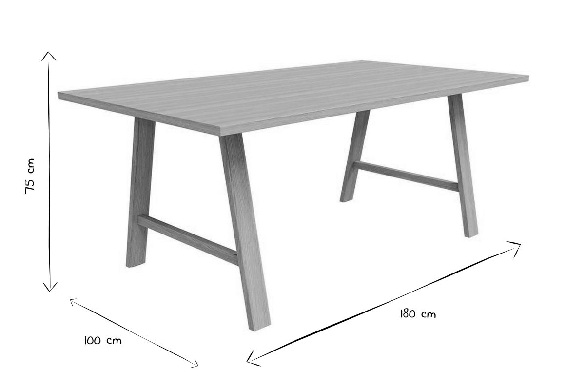 Tavolo da pranzo impiallacciatura rovere L180 cm SAULE