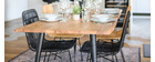Tavolo da pranzo in acacia e metallo L175 EDGE