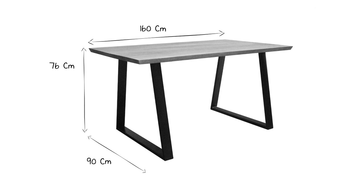 Tavolo da pranzo in mango e metallo nero L160 cm VIJAY