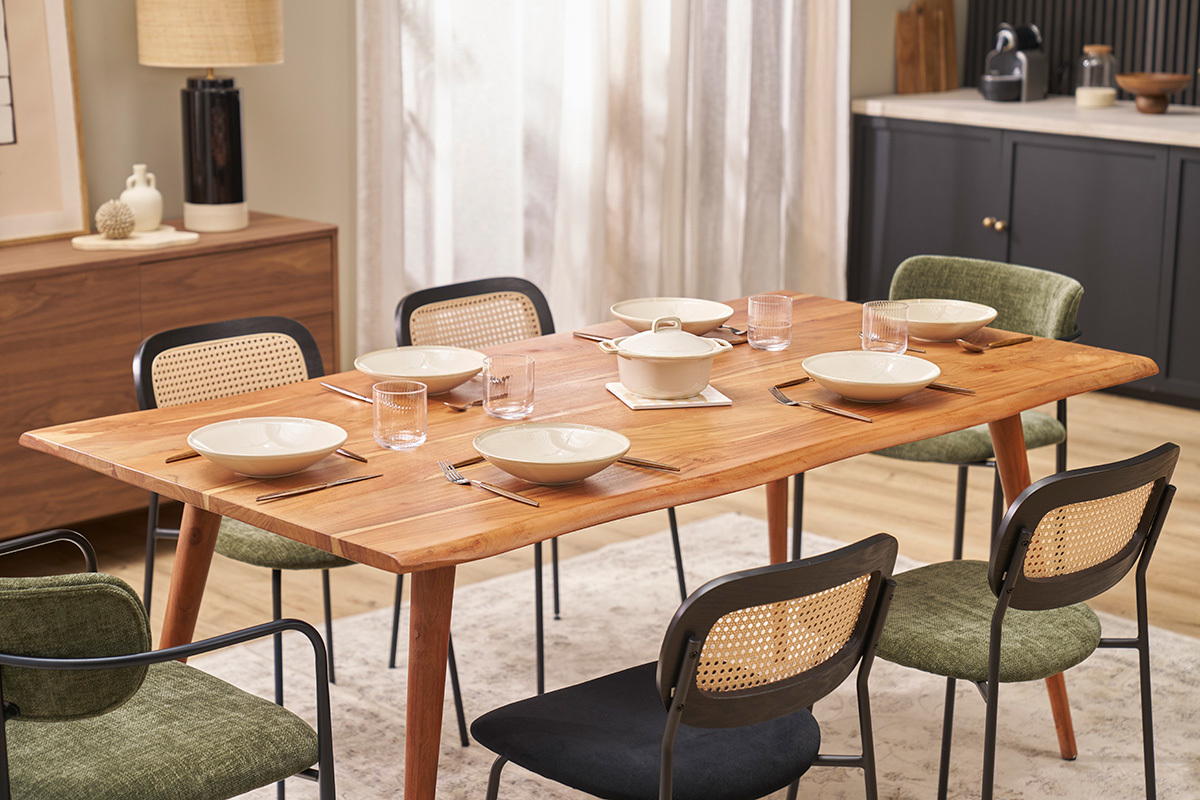 Tavolo da pranzo in massello di acacia L175 cm SAVANA