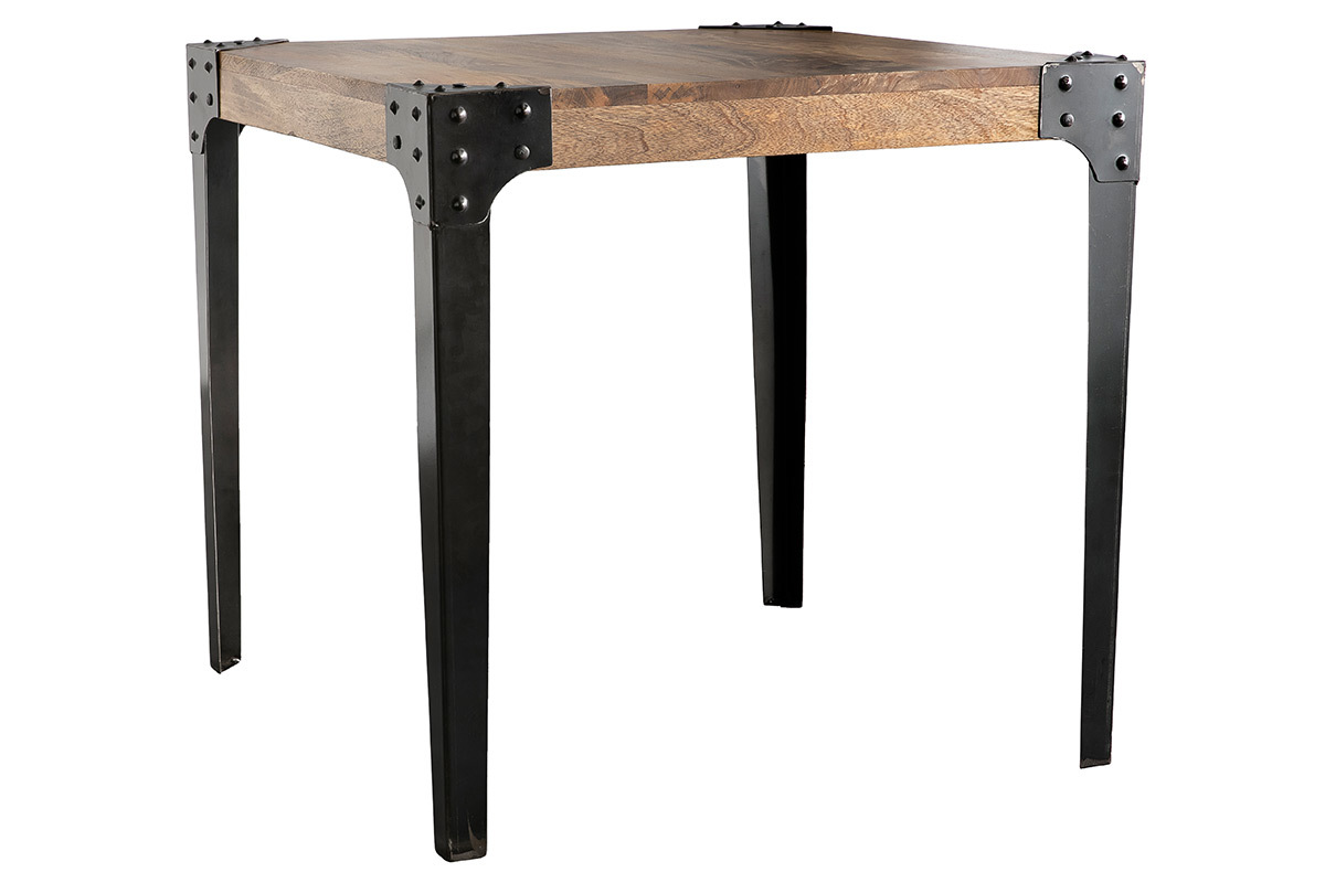 Tavolo da pranzo industriale acciaio e legno L80 MADISON