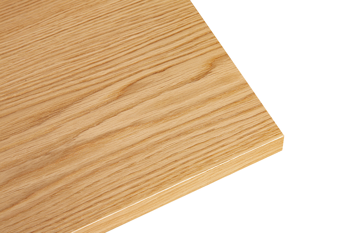 Tavolo da pranzo industriale impiallacciatura rovere e metallo nero L230 cm HILBA