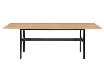 Tavolo da pranzo industriale impiallacciatura rovere e metallo nero L230 cm HILBA - Tavolo da pranzo industriale impiallacciatura rovere e metallo nero L230 cm HILBA