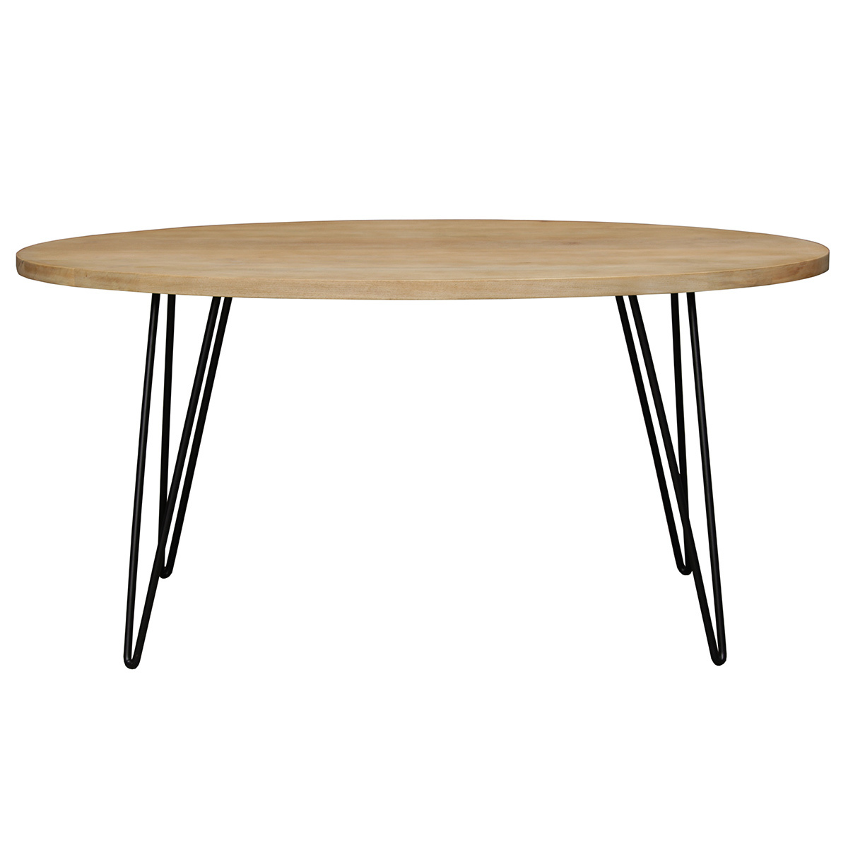 Tavolo da pranzo ovale in legno massello di mango L160 x l90 cm VIBES