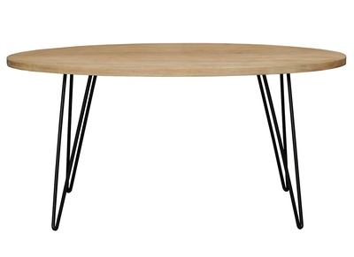 Tavolo da pranzo ovale in legno massello di mango L160 x l90 cm VIBES