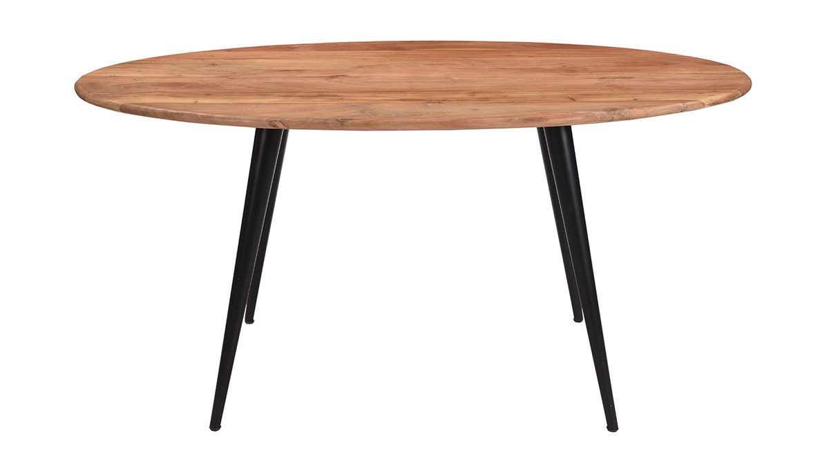 Tavolo da pranzo ovale in massello di acacia e metallo L160 cm OBALI