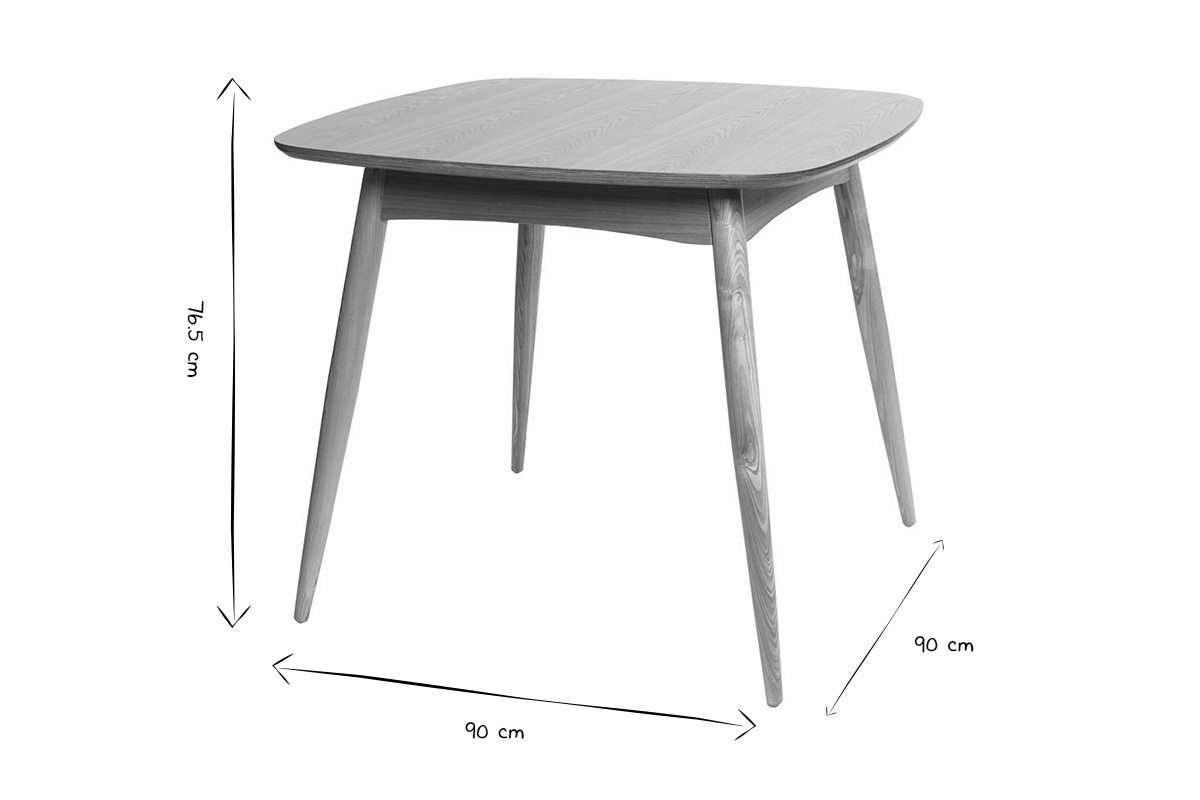 Tavolo da pranzo quadrato Frassino L90 BALTIK