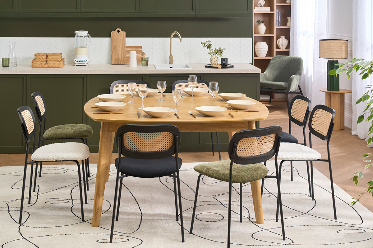 Tavolo da pranzo quadrato scandinavo legno chiaro quercia L140 cm LEENA