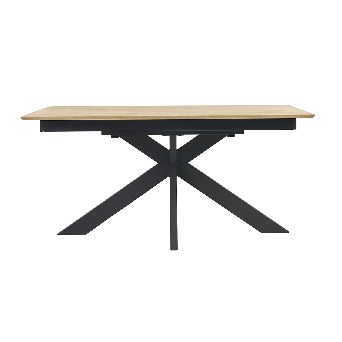 Tavolo da pranzo rettangolare allungabile con allunga integrata in legno chiaro di rovere massiccio L160-245 cm AGATA