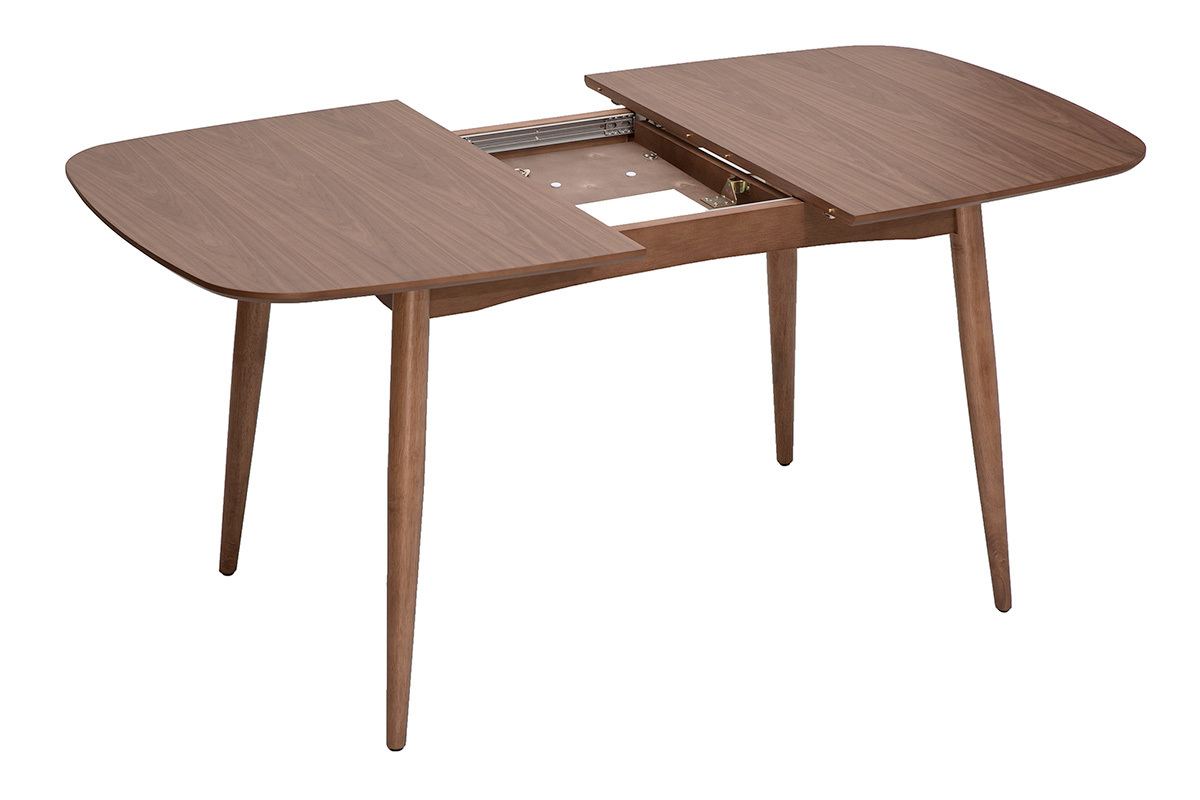 Tavolo da pranzo rettangolare allungabile in legno scuro noce L130-160 cm HELMA