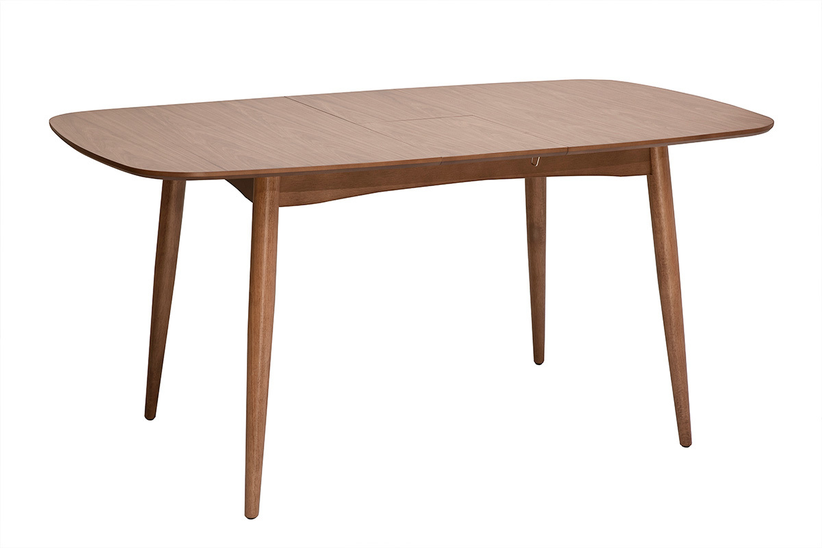 Tavolo da pranzo rettangolare allungabile in legno scuro noce L130-160 cm HELMA