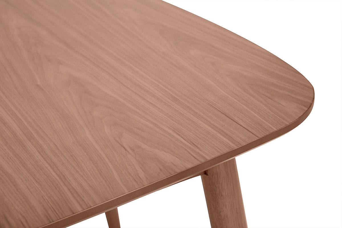 Tavolo da pranzo rettangolare allungabile in legno scuro noce L130-160 cm HELMA