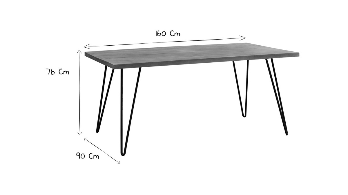 Tavolo da pranzo rettangolare mango L160 cm VIBES
