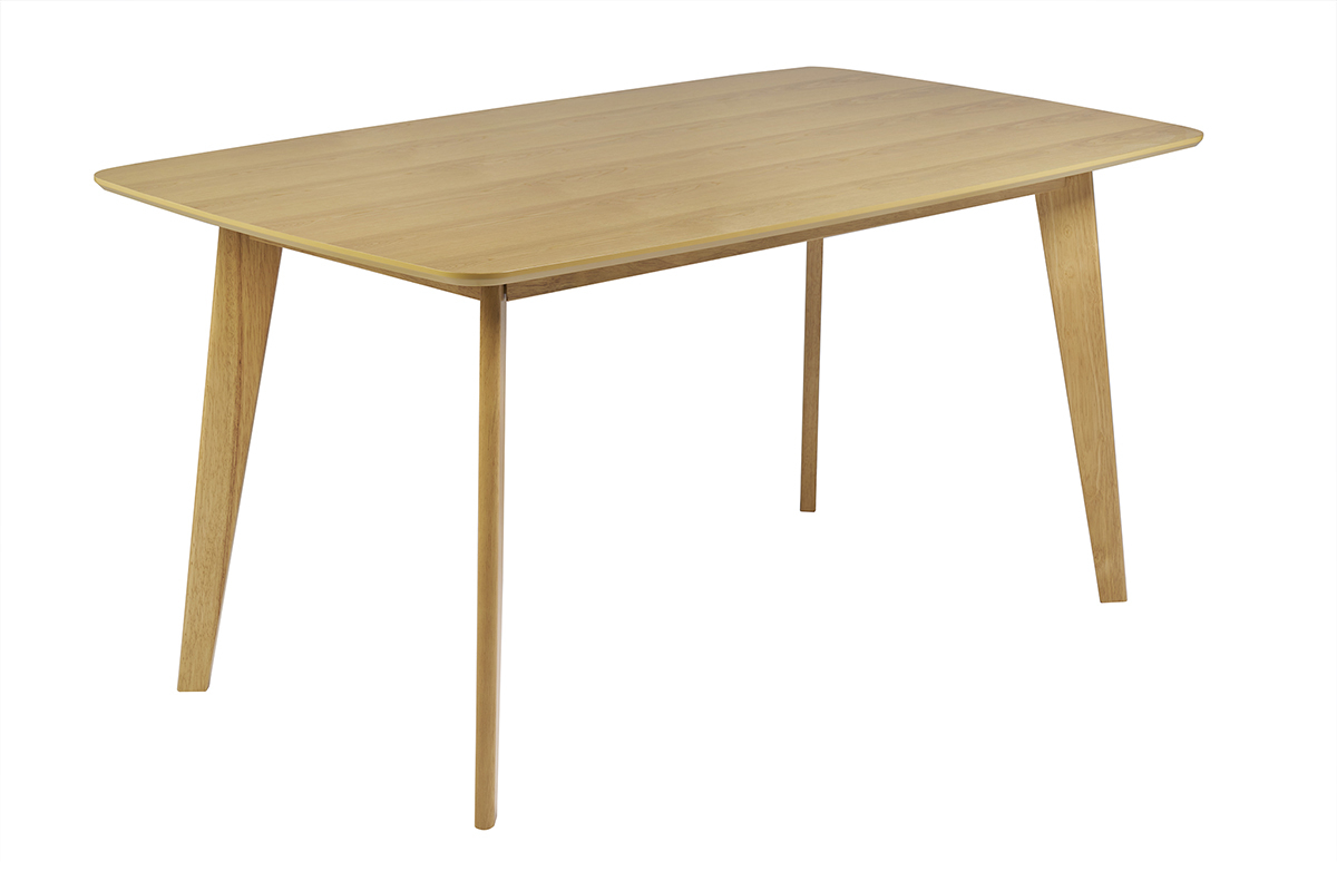 Tavolo da pranzo rettangolare scandinavo in legno chiaro di quercia L150 cm LEENA