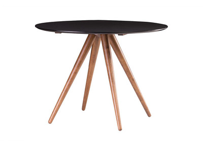 Tavolo da pranzo rotondo design 106 cm noce e nero WALFORD