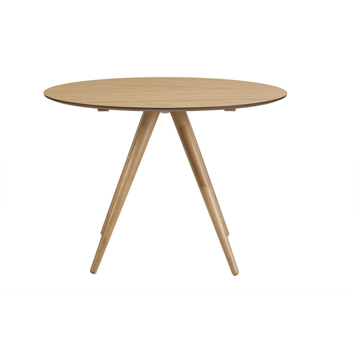 Tavolo da pranzo rotondo design in legno chiaro frassino D106 cm WALFORD