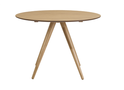 Tavolo da pranzo rotondo design in legno chiaro frassino D106 cm WALFORD
