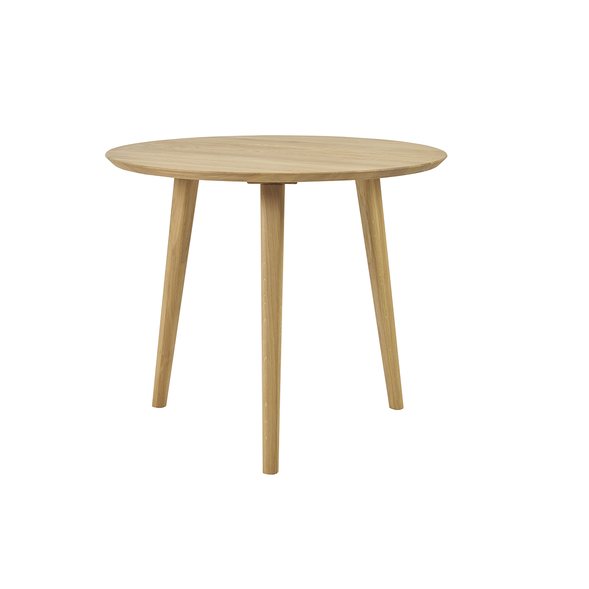 Tavolo da pranzo rotondo in legno chiaro di quercia massello D90 cm OKSANA