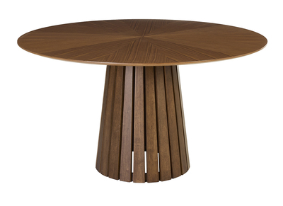 Tavolo da pranzo rotondo in noce scuro D137 cm DITA