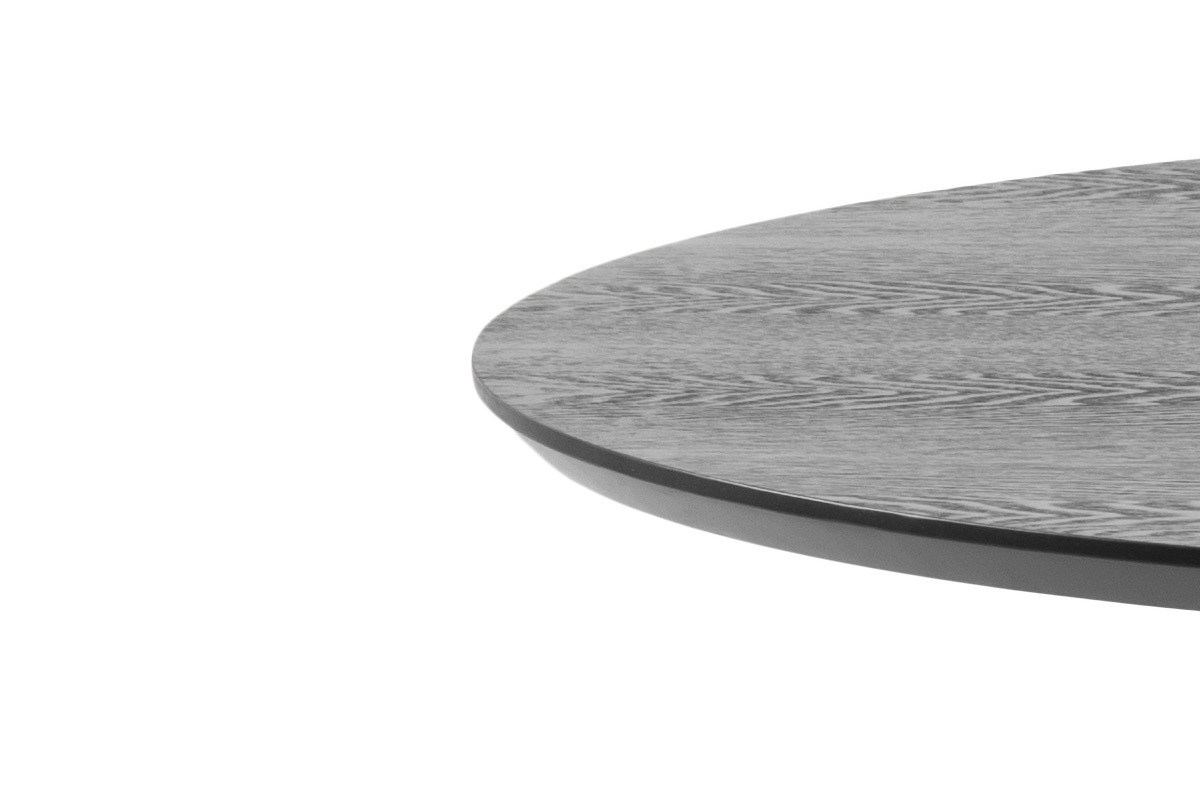 Tavolo da pranzo rotondo legno nero e metallo D80 cm KALI