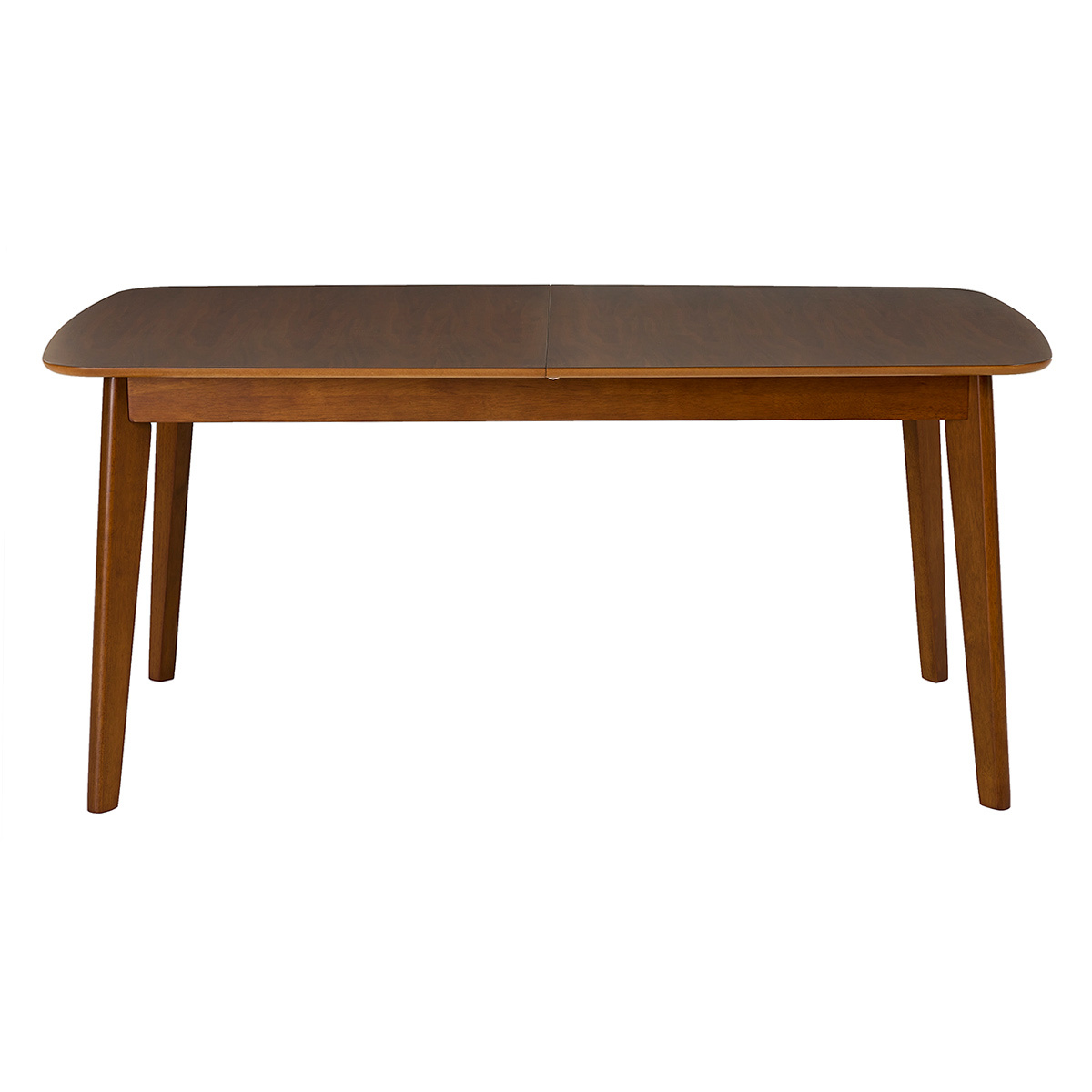 Tavolo da pranzo scandinavo allungabile con prolunghe integrate in legno scuro noce L168-228 cm LEENA