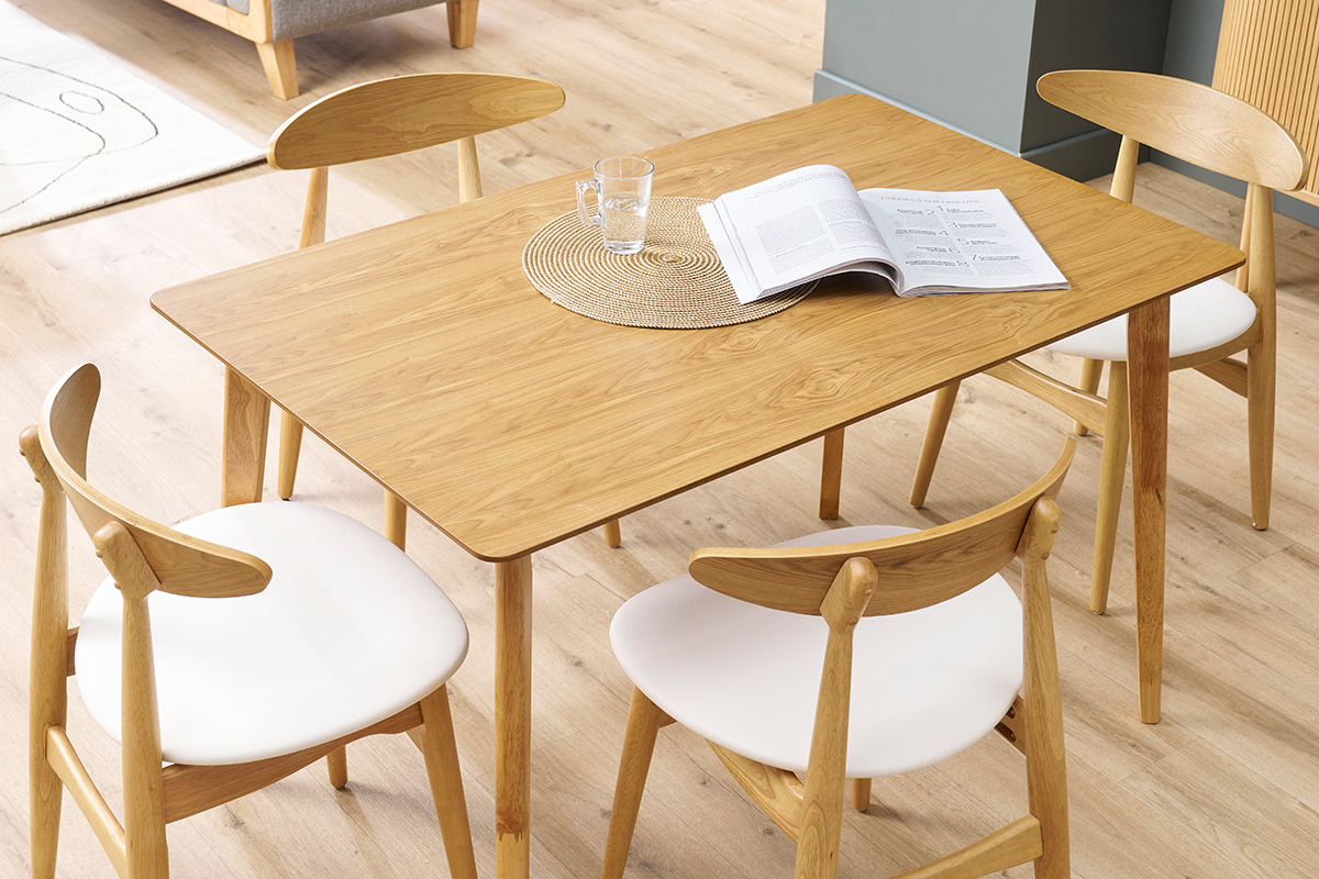 Tavolo da pranzo scandinavo finitura frassino L120 cm ELION
