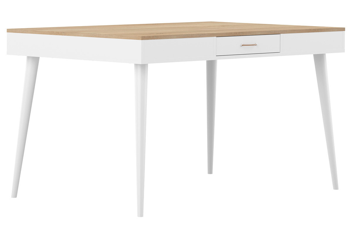 Tavolo da pranzo scandinavo legno e bianco STRIPE