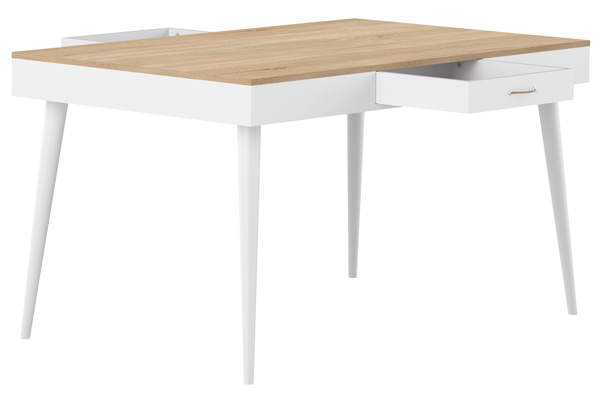 Tavolo da pranzo scandinavo legno e bianco STRIPE