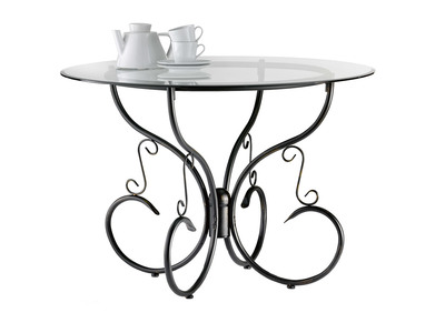 Tavolo da pranzo stile ferro battuto e vetro temperato FLORENCE