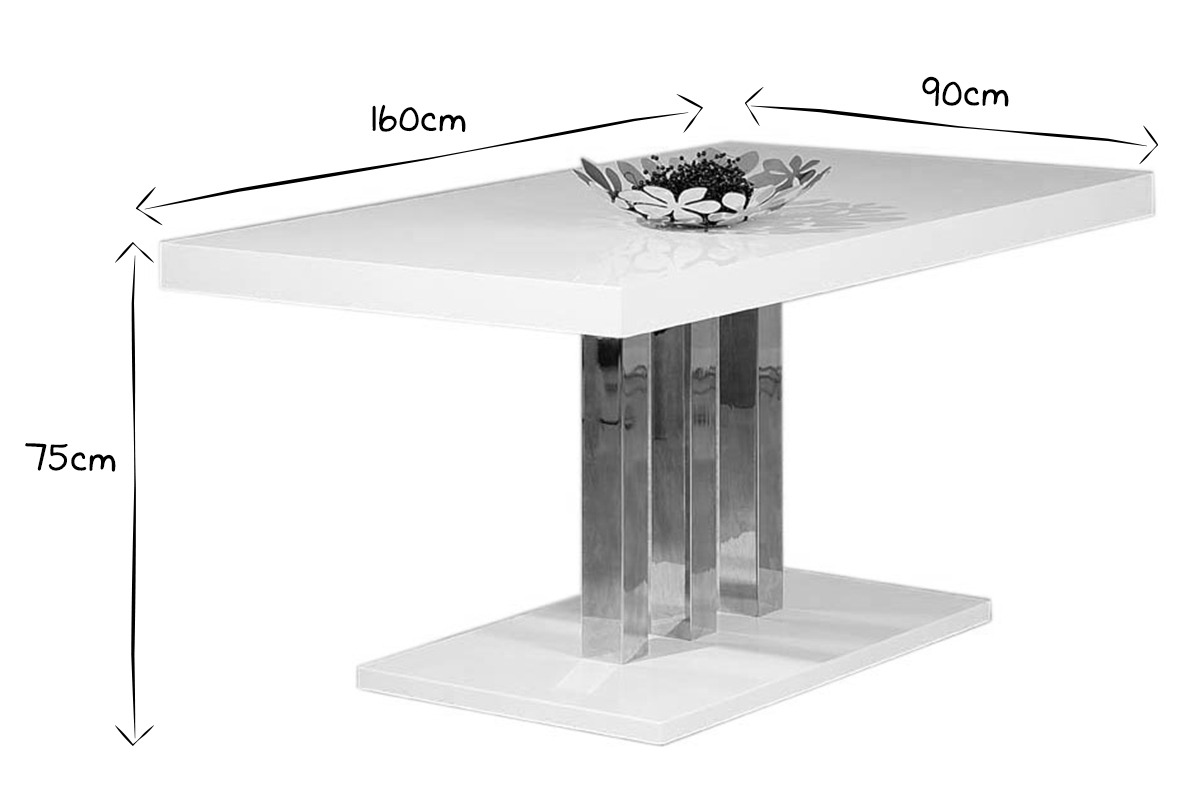 Tavolo design bianco laccato L160 ORAINE